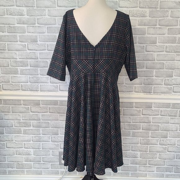 Hell Bunny Vixen Plaid Retro Rockabilly Swing Dress Tartan NEW 3XL Plus Size - Picture 3 of 10